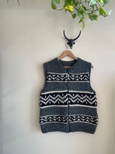 Hand Knit Wool Vest - M