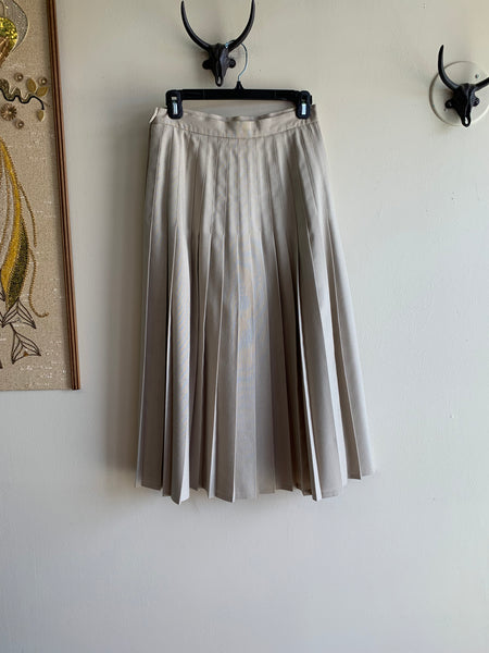 Beige Pleated Skirt - S