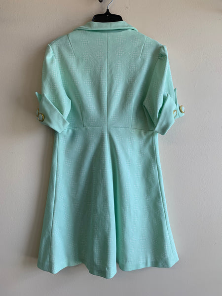 1960s Mint Checkered Dress - S