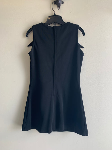 60s Black Mini Dress - M