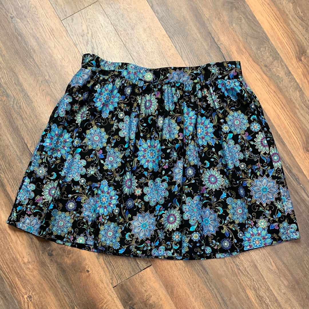 Floral Mandala Print Skirt - 4XL