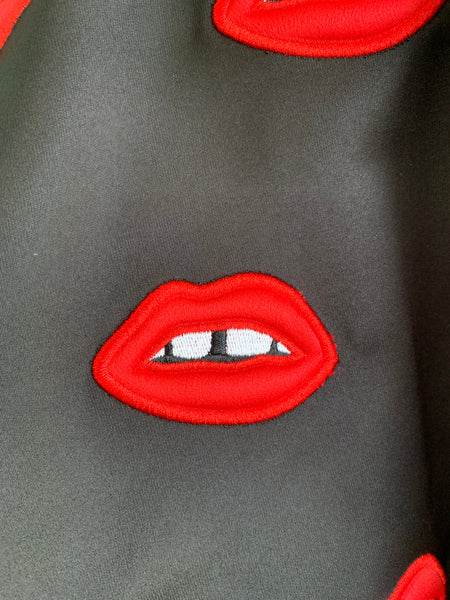 Annakiki Red Lip Appliqué Mini Skirt - S