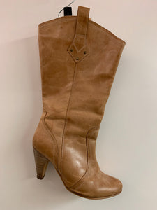 Tan Leather Cowgirl Boots