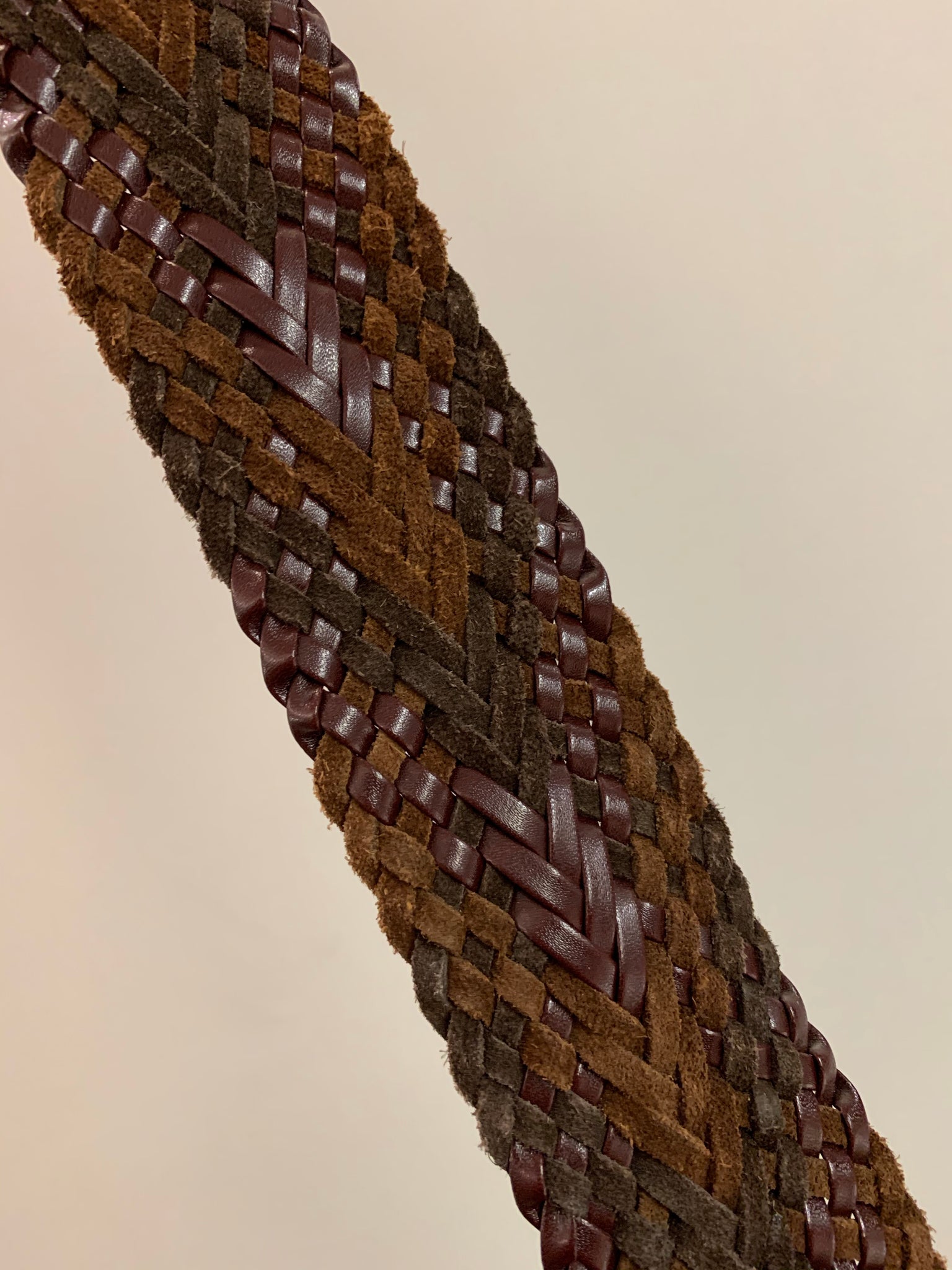 Multi-hued Braided Leather Belt