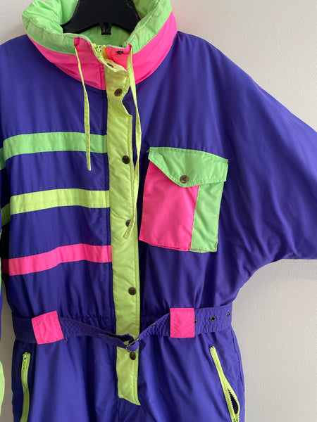 Vintage Neon Ski Suit - L