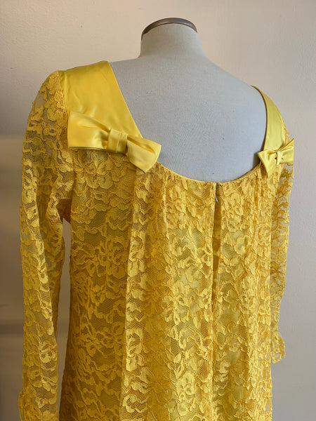 1960's Sunshine Lace Mini-Dress