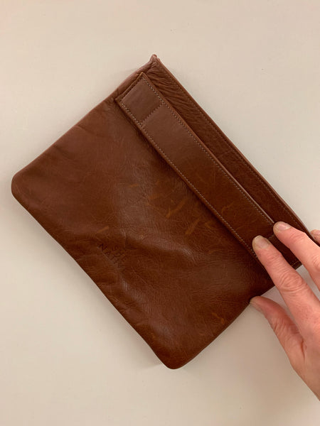 SheNative Brown Leather Clutch