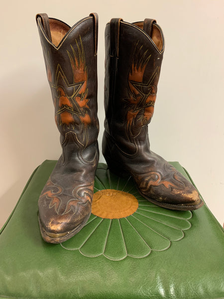 Stitched Eagle Cowboy Boots