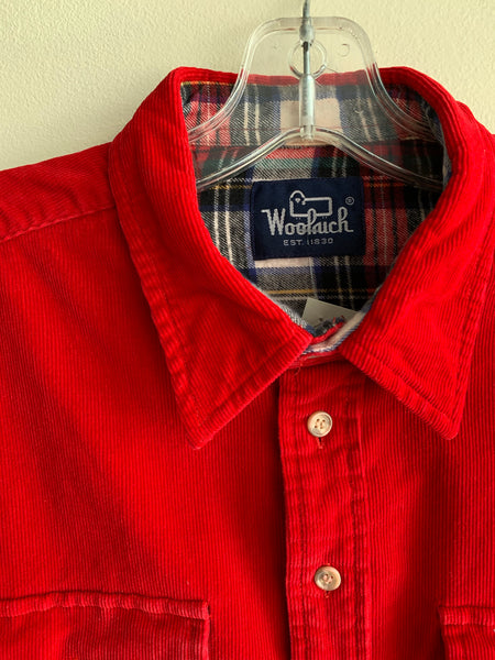 Cherry Red Woolrich Corduroy Button-Up