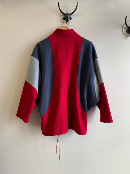 1980s Ricki's Colour Block Wool Jacket - XL