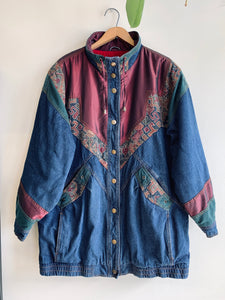 Amazing Long-Line Quilted Denim Jacket