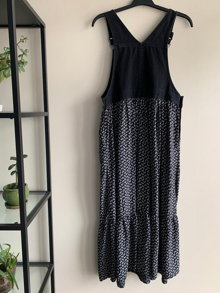 1990’s Jones New York Black Denim Overall Dress