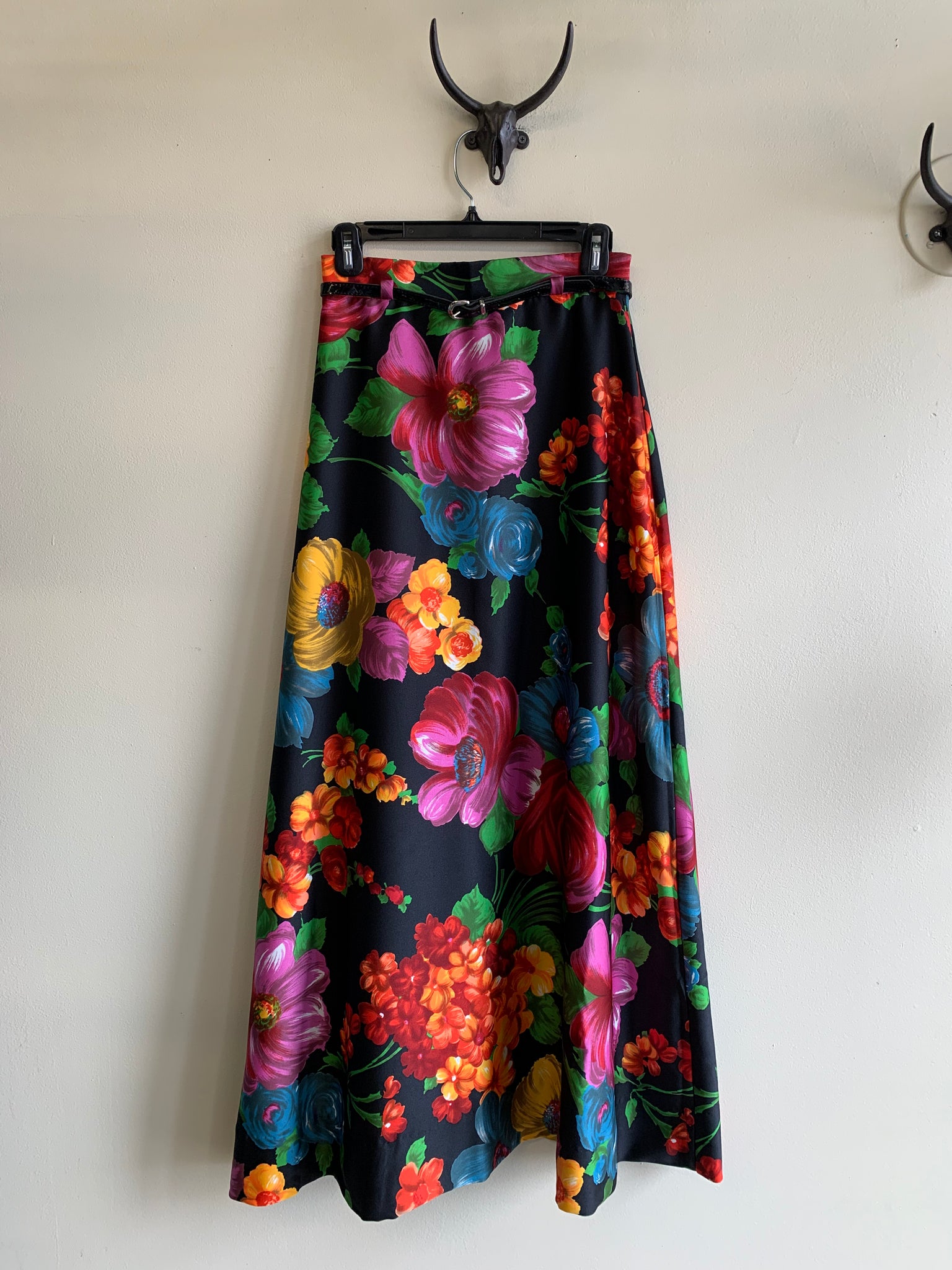 70s Style-Rite Floral Maxi Skirt - S