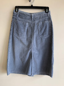 Slate Grey Corduroy Skirt - M