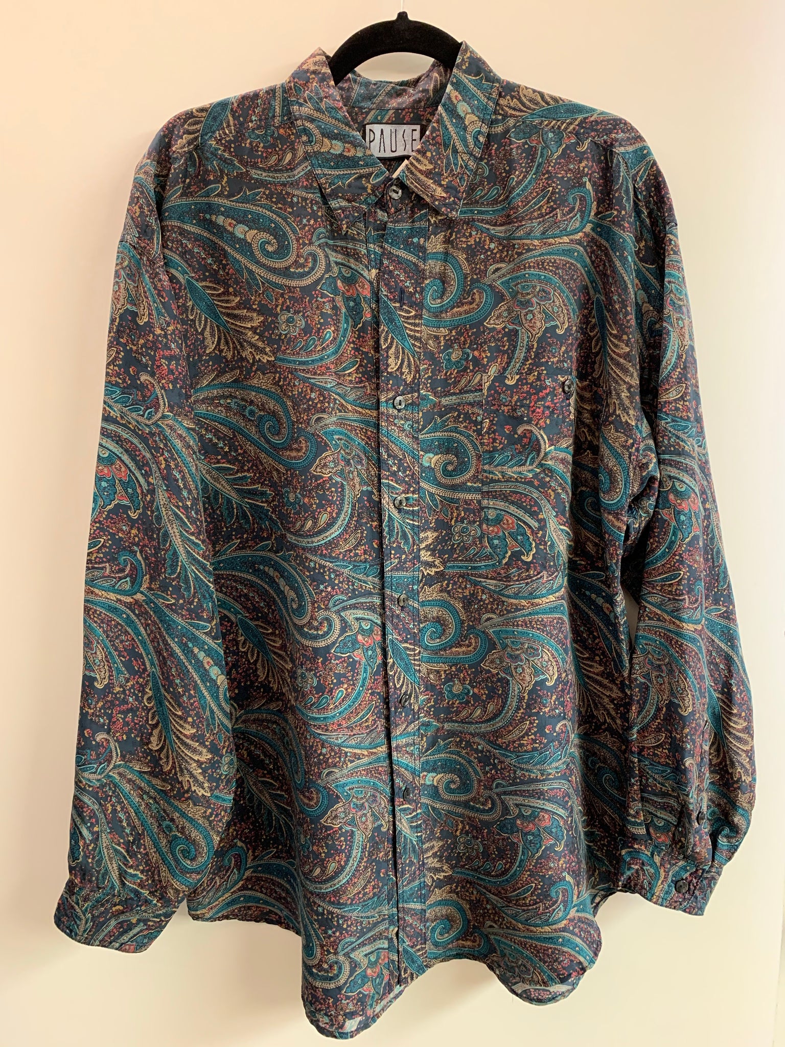1990’s “Pause” Paisley Silk Shirt