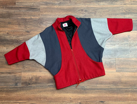 1980s Ricki's Colour Block Wool Jacket - XL