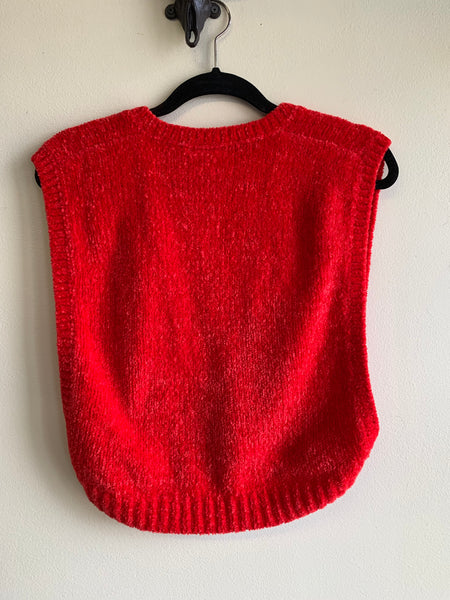 Knit Red Sweater Vest - S