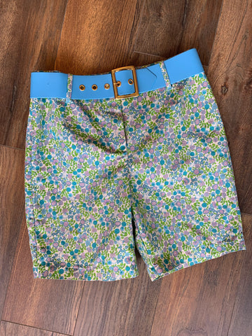 1960s Floral Shorts with Matching Belt - S