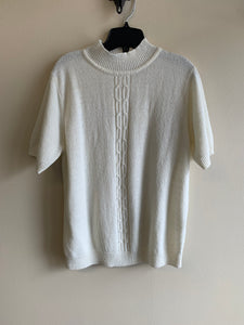 White Knit Sweater - M