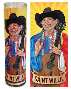 Saint Willie Nelson Celebrity Prayer Devotional Parody Candle